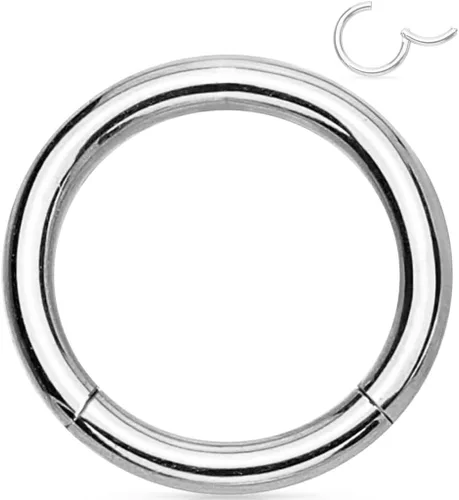 Vista 14 de Forbidden Body Jewelry - Piercing para la nariz de acero quirúrgico 316L con bisagra, 14G, 16G, 18G, diámetro de 15/64, 5/16, 25/64, 15/32 pulgadas