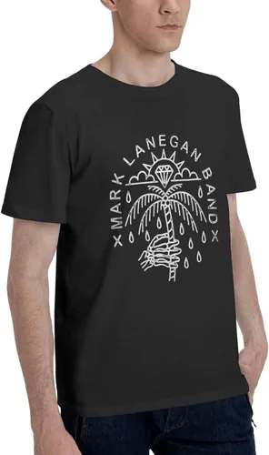 Vista 2 de Mark Lanegan - Camiseta de manga corta para hombre, transpirable, casual, cuello redondo, gimnasio, entrenamiento, atlética, novedad