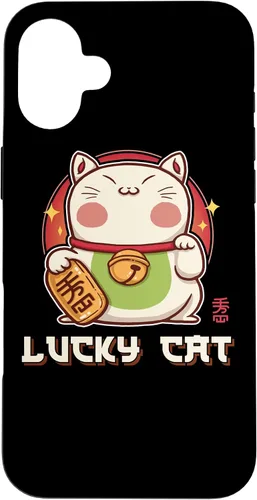 Vista 22 de Funda para iPhone 16 Maneki Neko Waving Cat Lucky Feline Lucky Kawaii Anime
