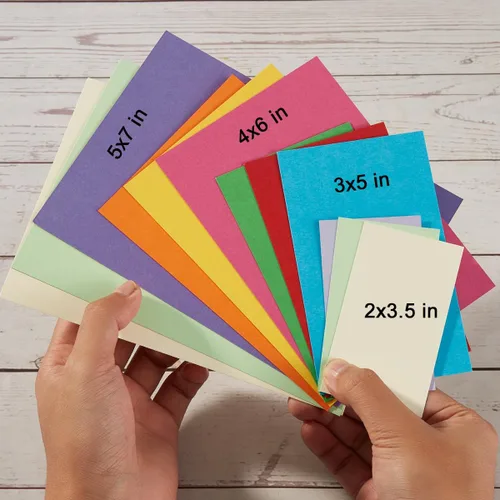 Vista 2 de Paquete de 100 cartulinas de papel grueso colorido en blanco para invitaciones, elaboración de tarjetas de felicitación, postales, fotos, papel