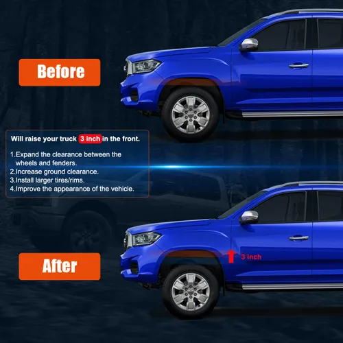 Vista 3 de Kit de elevación delantera de 3 pulgadas, espaciadores de elevación de bobina forjada GAsupply compatibles con Dodge Ram 1500 4WD 2006-2024, kits