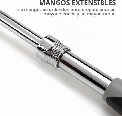 Vista 3 de Steelman Pro Trinquete de cabeza flexible extensible de accionamiento de 1/2 pulgada de 72 dientes (13.5-19 pulgadas de longitud), acero
