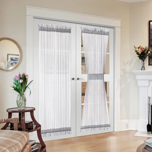 Vista 53 de MIULEE Cortinas Transparentes Laterales para Puerta Francesa con Filtrado de Luz, Tratamiento de Ventana, 2 Paneles de 25 x 40 Pulgadas con Beige