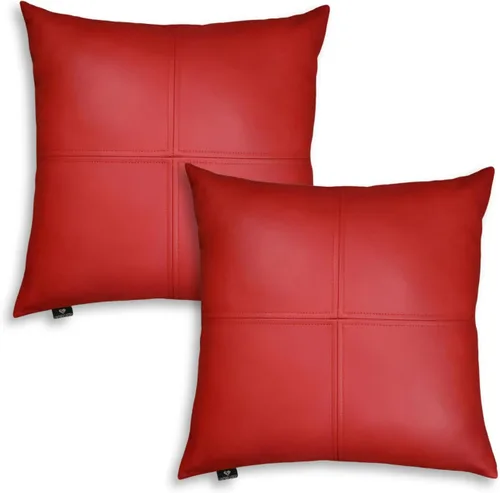 Vista 10 de Funda de almohada de cuero de cordero 100% cuero de cordero – Funda de cojín para sofá – Fundas decorativas para sala de estar y dormitorio, cuero