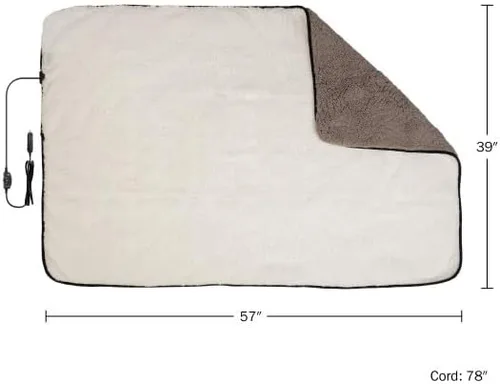 Vista 7 de Stalwart Paquete de 2 mantas calefactables para automóvil, caravana o campamento, manta eléctrica portátil de viaje de 57 x 39 pulgadas, 2 niveles