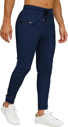 Vista 4 de MAIKANONG Pantalones deportivos ajustados para hombre, pantalones de entrenamiento para gimnasio, correr, atletismo, casual