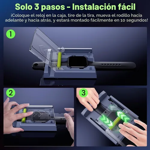 Vista 3 de WSKEN Paquete de 4 protectores de pantalla para Apple Watch 44mm - para Apple Watch SE 3/2/1 Series 6/5/4 [Caja de alineación automática]
