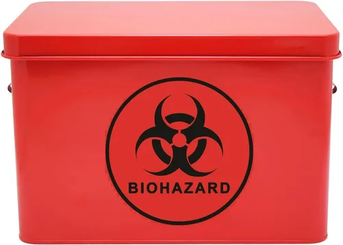 Vista 3 de Biohazard - Calcomanías de etiquetas de seguridad ISO, calcomanías de vinilo de 4 x 4 pulgadas (paquete de 5), resistentes a la intemperie