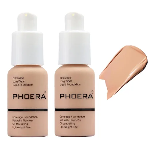 Vista 11 de PHOERA - Base de maquillaje mate, corrector de control de aceite, maquillaje impermeable de larga duración, base de cobertura completa