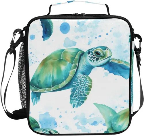 Vista 83 de Lonchera con patrón de cuadros blancos y negros, bolsa de almuerzo aislada, bolsa de preparación para niños, correa de hombro congelable a001