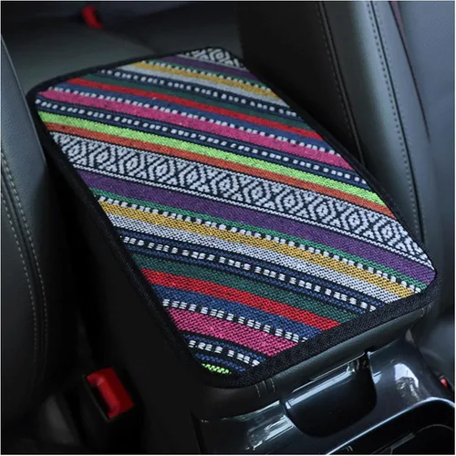 Vista 11 de Funda para consola central de automóvil, funda protectora universal para reposabrazos, estilo étnico, accesorios interiores para decoración