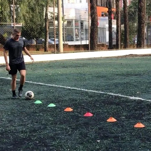 Vista 7 de Conos de disco para entrenamiento deportivo, paquete de 25/50 conos de fútbol de agilidad con bolsa de transporte y soporte, fútbol, fútbol