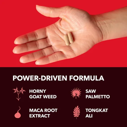 Vista 6 de Cápsulas unisex de hierba Epimedium para hombres y mujeres - Fuerza extra y apoyo energético con Tongkat Ali, Muira Puama y palma enana americana