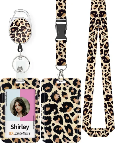 Vista 18 de Uniclife Porta credenciales deslizante floral con carrete retráctil y mosquetón con clip para cordón desmontable, protector de tarjeta vertical