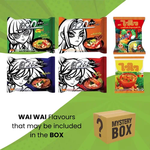 Vista 4 de High Class Grass Wai Wai Noodles and Mama Ramen Thai Noodle Variety Pack Mystery Sampler Caja de 15