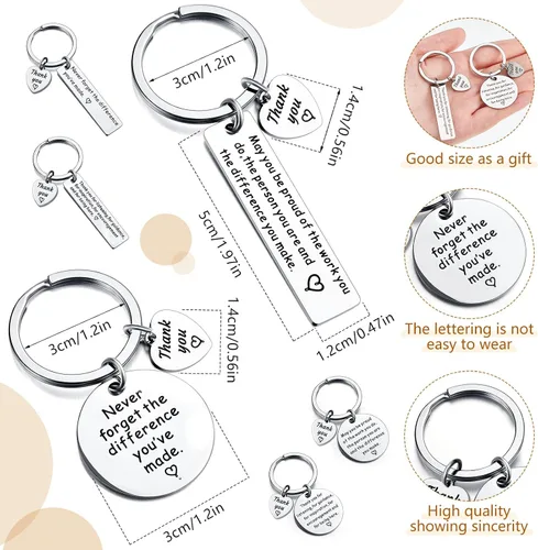 Vista 2 de Thank You Gifts Appreciation Keychain Make a Difference Keychain Employee Appreciation Gifts Thank You Keychain