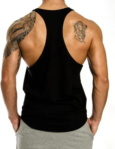 Vista 3 de InleaderStyle Camiseta sin mangas de gimnasio para hombre, con espalda en Y, fitness, culturismo, entrenamiento muscular, camiseta sin mangas