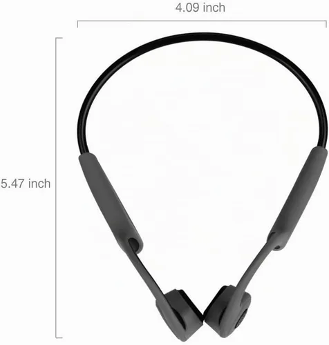 Vista 5 de Auriculares de conducción ósea Bluetooth 5.0 de oído abierto inalámbrico de titanio HiFi estéreo con micrófono a prueba de sudor Auriculares