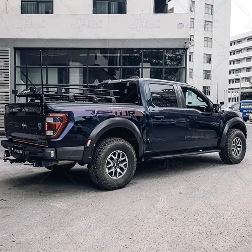 Vista 9 de JHO Kit de calcomanías de vinilo de grano de carbono morado para automóvil, calcomanías autoadhesivas para decorar Ford F-150 Raptor 2021 2022 2023