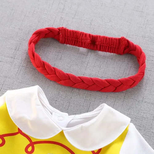 Vista 6 de Disfraces de princesa para bebés, vestido de tutú con mameluco y diadema para cumpleaños, Halloween, Navidad, conjunto elegante de fiesta