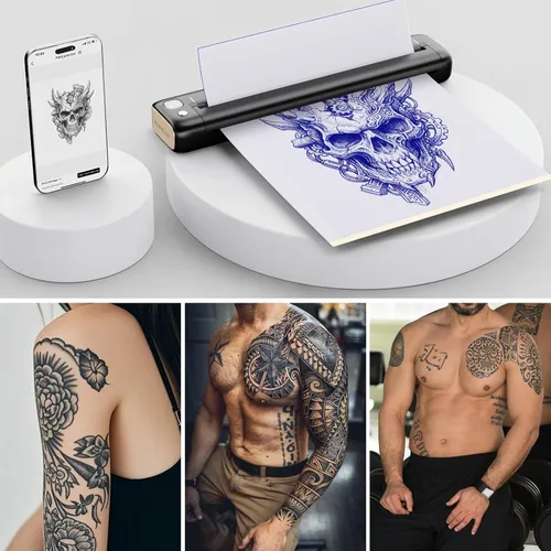 Vista 4 de 35 hojas de papel de plantilla de tatuaje, papel de transferencia térmica