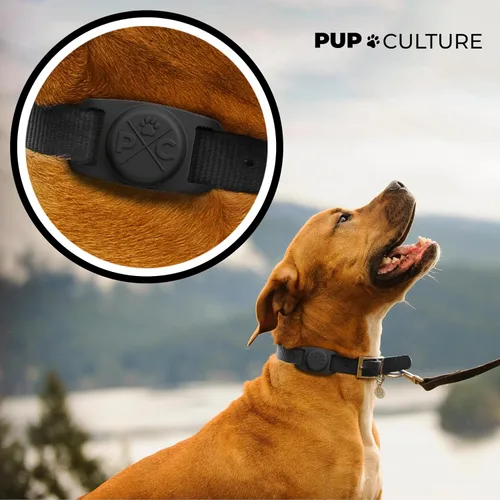 Vista 2 de Collar para Perro Pup Culture AirTag Collar Protector y Duradero para AirTag de Perro - Rastrea a Tu Mascota Usando la Tecnología Apple AirTag