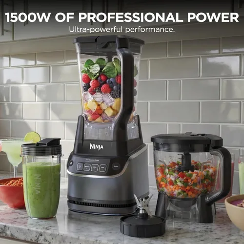 Vista 2 de Ninja UltraCrush Pro Sistema de cocina, 1500 W, licuadora de 72 onzas, plata, BP401