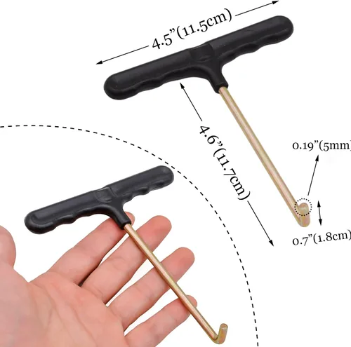 Vista 5 de Kit de herramientas de tracción de resorte para trampolín, extractor de gancho para instalación de resorte, 2 unidades (gancho en T) Hook Puller