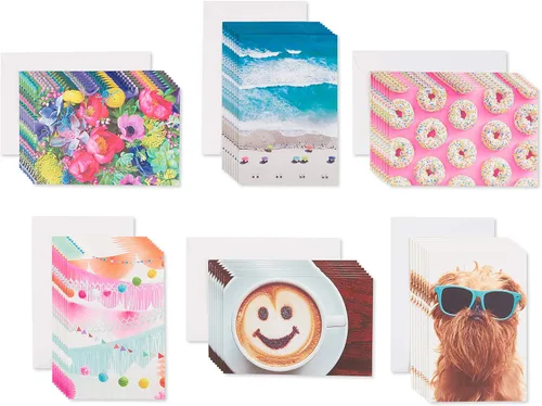 Vista 7 de American Greetings Tarjetas surtidas en blanco, lindos animales e iconos (48 unidades)