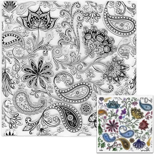 Vista 8 de Florecer flores fondo sellos transparentes para hacer tarjetas, plantas decorativas, fondo, sellos de silicona transparente para manualidades