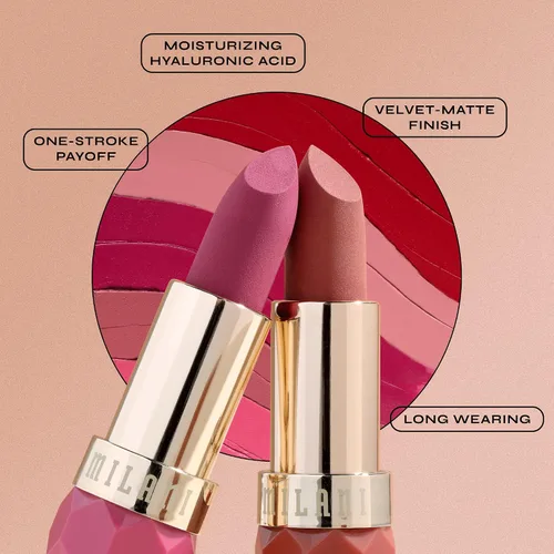 Vista 4 de Milani Color Fetish Matte Lipstick for Women Long Lasting Lip Color - Peony Peonía 310