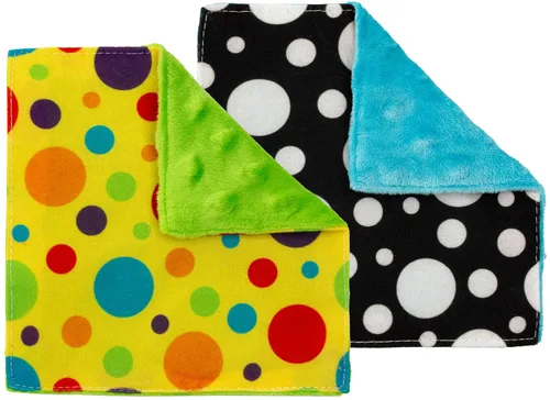 Vista 8 de S&T INC. Aura Crinkle - Juguetes cuadrados para bebés, paquete de 2, 6 x 6 Puntos de ciudad