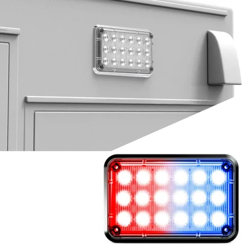 Vista 13 de Alpha-Z 6x4 Ambulancia LED Montaje en Superficie Luces estroboscópicas de emergencia y camión de bomberos Luz de advertencia ultra delgada
