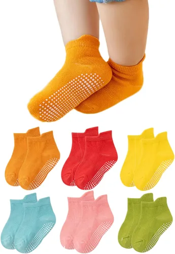 Vista 8 de Calcetines de tobillo antideslizantes para bebés con agarres antideslizantes para niños y niñas pequeños
