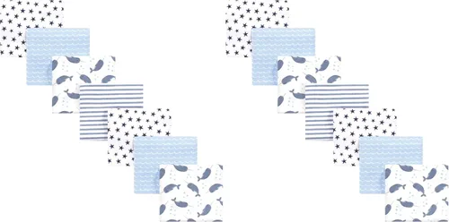 Vista 90 de Hudson Baby Unisex Baby Cotton Flannel Receiving Blankets Bundle, Neutral Woodland Pals, One Size (Pack of 2)