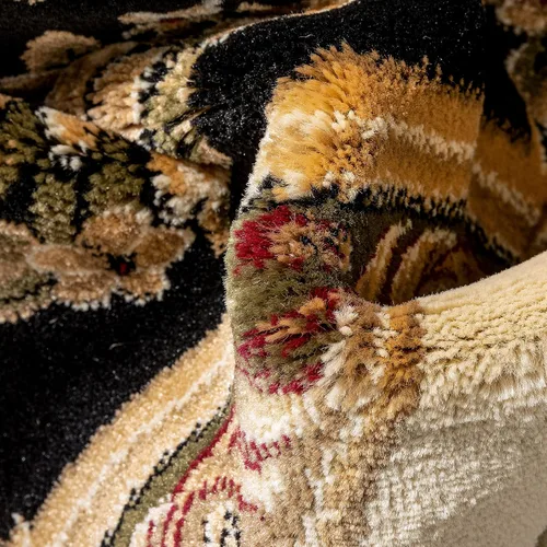 Vista 5 de Alfombra de pastoral con medallón de tejido suave y grueso, estilo europeo, con diseño floral y tradicional, fácil de limpiar, moderna, clásica