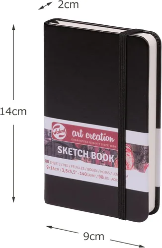 Vista 3 de Talens Art Creation Cuaderno de bocetos negro 9X14 cm, 140 gramos (9314001M)