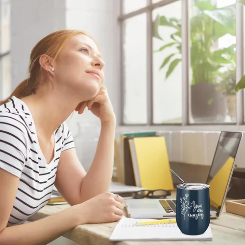 Vista 7 de Tessco for you 3 piezas de regalos de agradecimiento a los empleados para mujeres, regalo de fin de año, regalos de graduación, vaso inspirador
