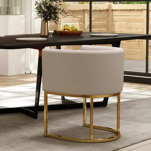 Vista 44 de RIVOVA - Silla tapizada para comedor, silla lateral moderna de barril, sillas tapizadas para comedor, silla cómoda para cocina, silla lateral