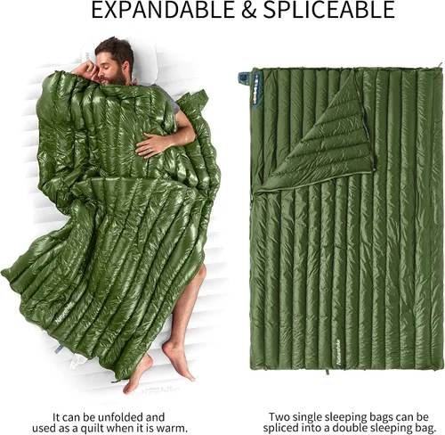 Vista 5 de Naturehike Ultralight Backpacking RDS Down Sleeping Bag for Adults, 650 Fill Power Sleeping Bag for 42/52℉, 20oz Compact Lightweight Sleeping Bags