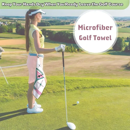 Vista 4 de Divertida toalla de golf, toallas de golf impresas para bolsas de golf con clip, regalo de golf para hombres, marido, novio, papá, regalos