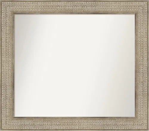 Vista 19 de Amanti Art Espejo de baño plateado para sobre fregadero, 26 x 26 pulgadas, espejo cuadrado de níquel pulido, marco de madera tradicional mediano, se