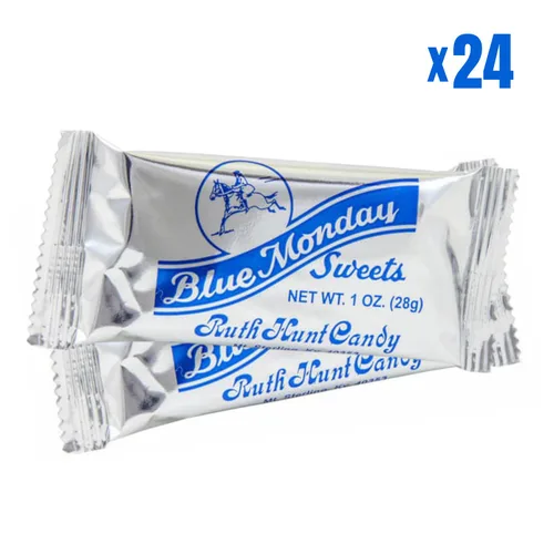 Vista 2 de Blue Monday Pulled Cream Candy - Barras de chocolate negro - Caja de 24 sabores originales