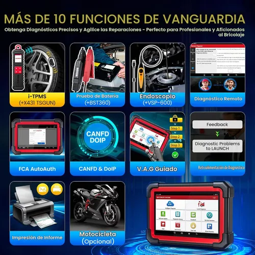 Vista 8 de [Usado] LAUNCH Escáner X431 CRP919EBT OBD2, herramienta de escaneo bidireccional Bluetooth inalámbrica avanzada, código ECU, CANFD/DOIP, FCA