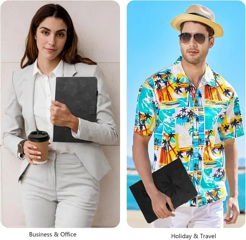 Vista 7 de Funda para Samsung Galaxy Tab S5e de 10.5 pulgadas 2019 modelo (SM-T720/T725/T727) - Funda protectora de piel sintética con bolsillo y función atril