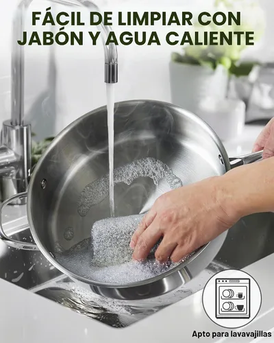 Vista 7 de Cooks Standard Sartén profunda, cubierta, de acero inoxidable revestido en múltiples capas, 5 cuartos de galón, 11 pulgadas., Acero inoxidable