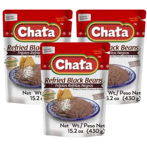 Vista 12 de Chata Frijoles negros tradicionales mexicanos refritos, 15.2, paquete de 1