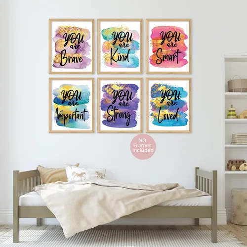 Vista 2 de MTL HOE Impresiones artísticas para habitación de niñas, citas positivas, arte de pared para niños, carteles para dormitorio de niñas adolescentes