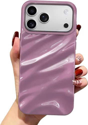 Vista 77 de QLTYPRI Funda compatible con iPhone 11, bonita funda con patrón de ondas de agua para niñas y mujeres, delgada, satinada, brillante, suave, de Beige
