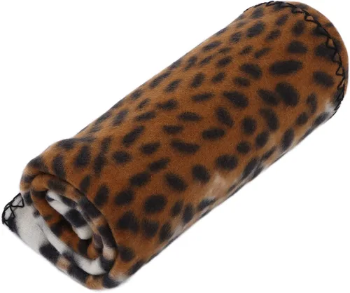 Vista 3 de Manta de forro polar para mascotas, aísla eficazmente la perrera cálida y cómoda para camping, viajes, hotel, playa (estampado de leopardo, S)